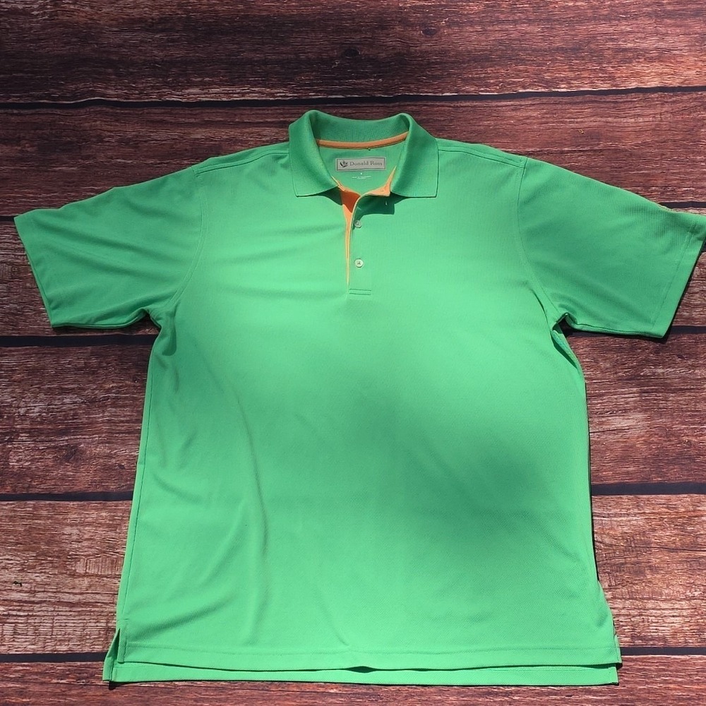 Donald Ross Polo Men's Lime-Green Pull Over Size Medium Sleeve Embroidered